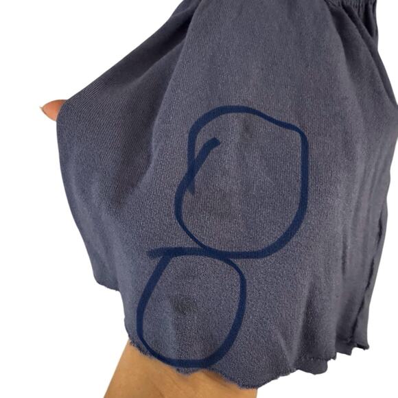 Urban Outfitters UO Blue Smocked Off The Shoulder Bell Sleeve Crop Top Sz Large - Picture 5 of 7